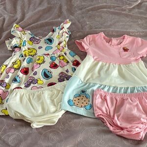 Sesame Street Kids Dresses - Multicolor and Pink